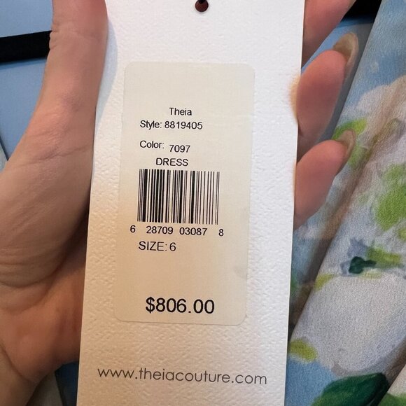 😮NWT - THEIA Couture - Liana Printed Kimono Dress - SZ 6 - Cocktail/Prom/Formal - Picture 6 of 12
